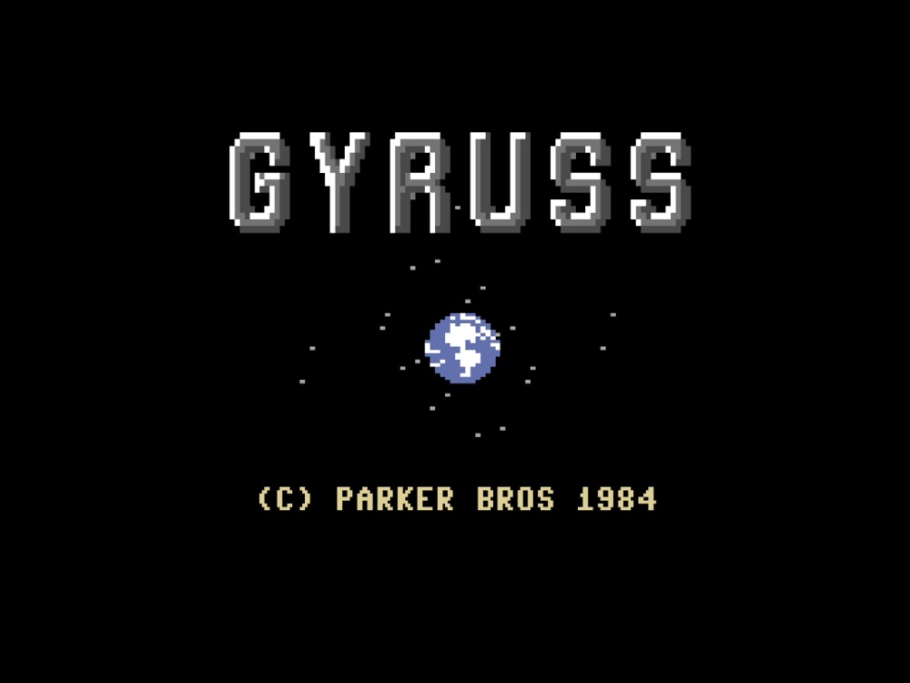 Title Screen of Gyruss for Commodore 64